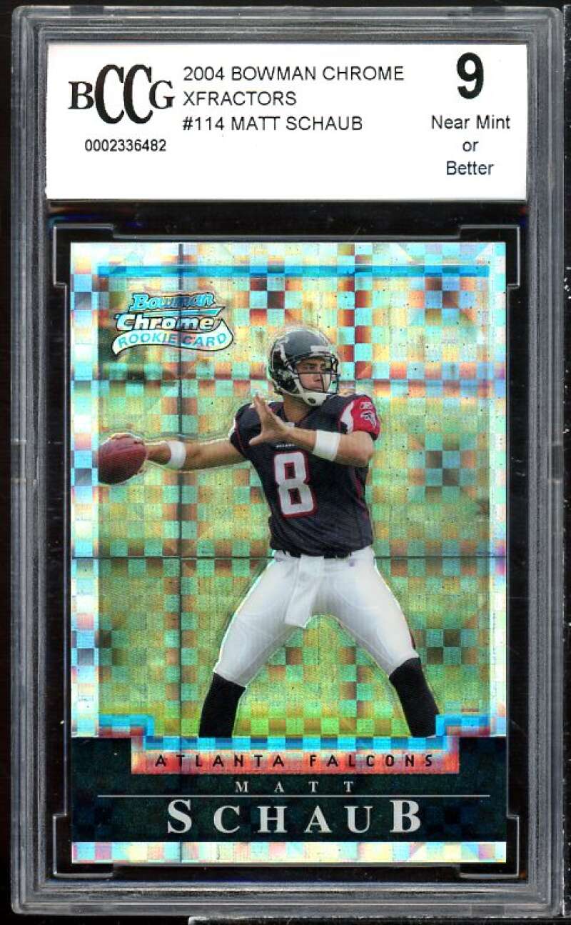 Matt Schaub Rookie Card 2004 Bowman Chrome Xfractors #114 BGS BCCG 9 Image 1