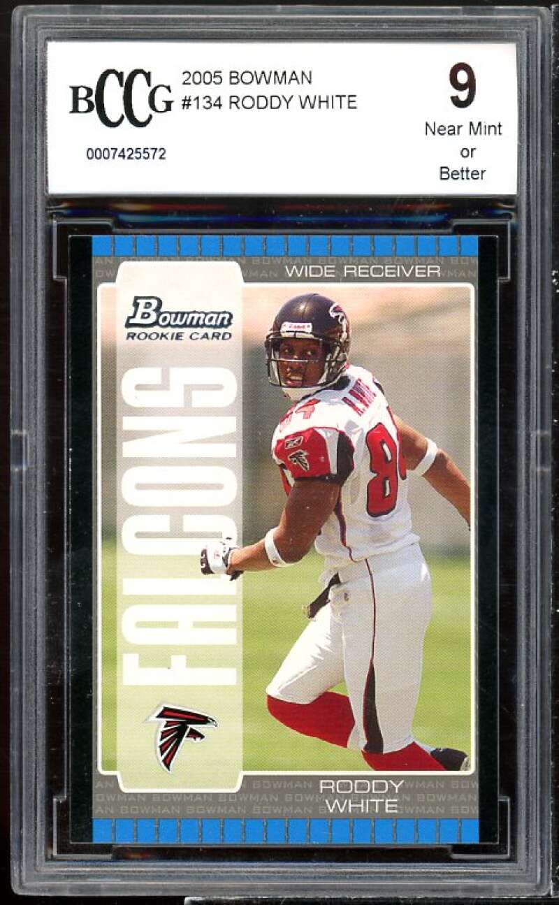 Roddy White Rookie Card 2005 Bowman #134 BGS BCCG 9 Image 1