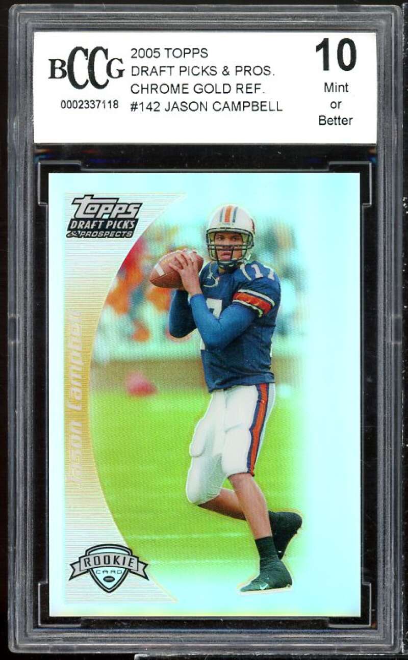 Jason Campbell Rookie Card 2005 Topps DPn Pros Chrome Gold Ref #142 BGS BCCG 10 Image 1