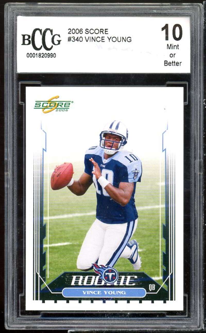 Vince Young Rookie Card 2006 Score #340 BGS BCCG 10 Image 1