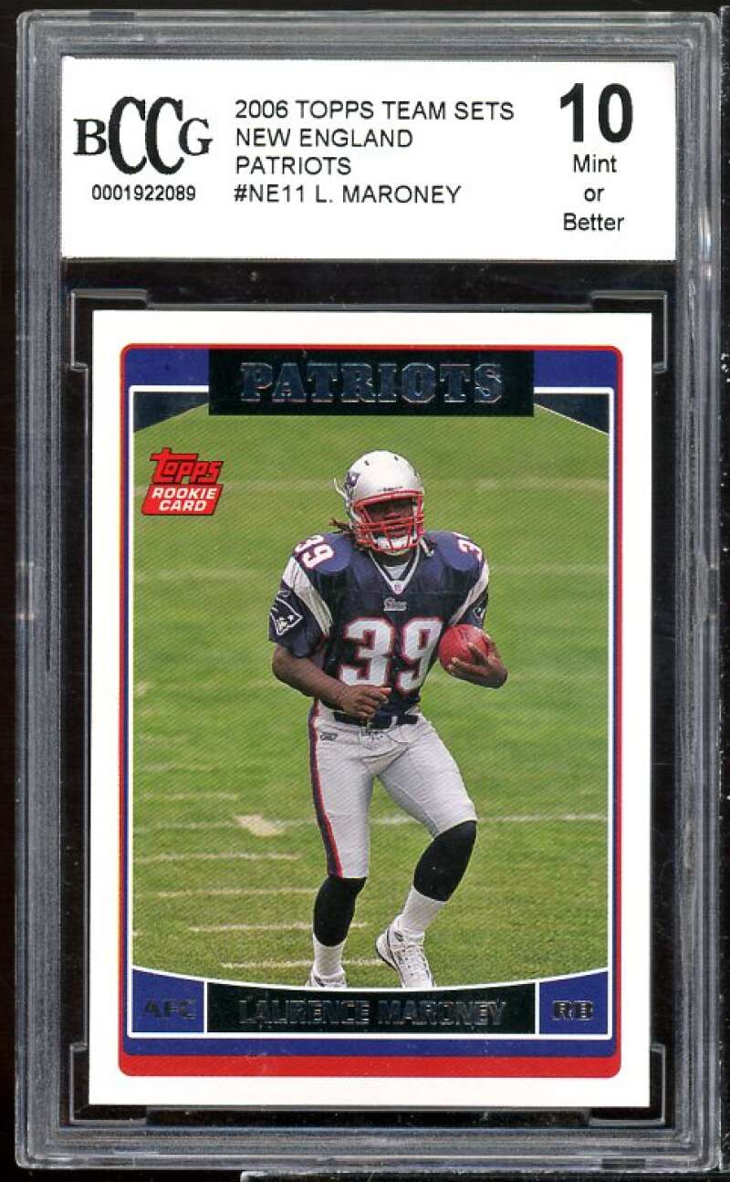 Laurence Maroney Rookie Card 2006 Topps Team Sets #NE11 BGS BCCG 10 Image 1