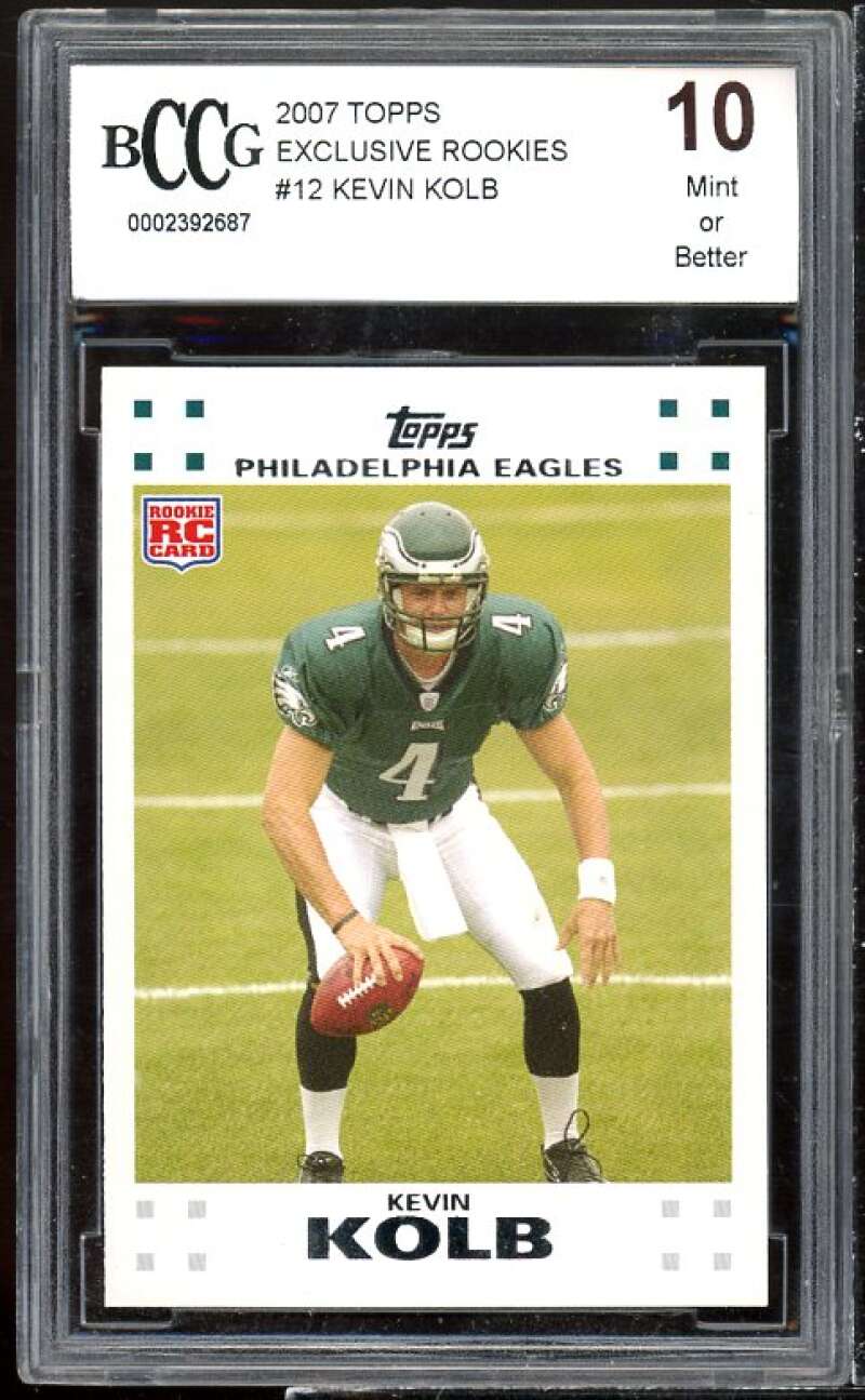 Kevin Kolb Rookie Card 2007 Topps Exclusive Rookies #12 BGS BCCG 10 Image 1