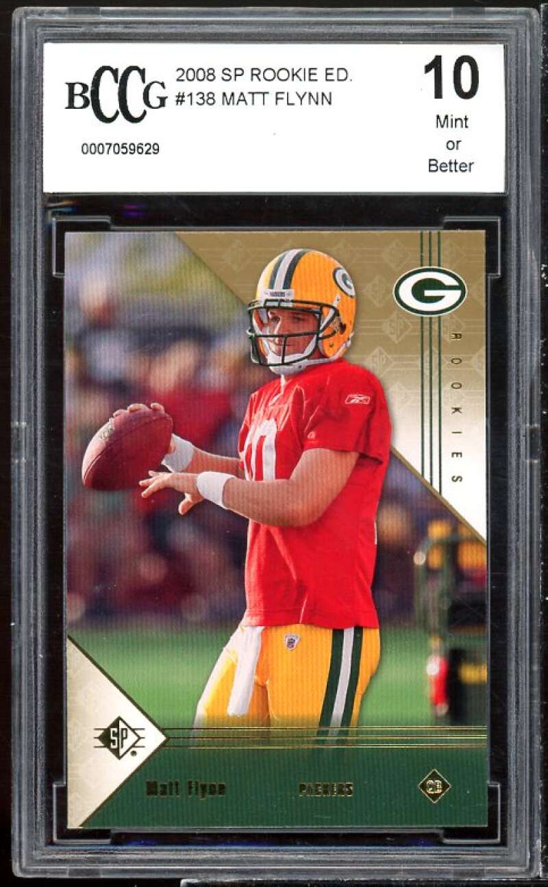 Matt Flynn Rookie Card 2008 SP Rookie Edition #138 BGS BCCG 10 Image 1