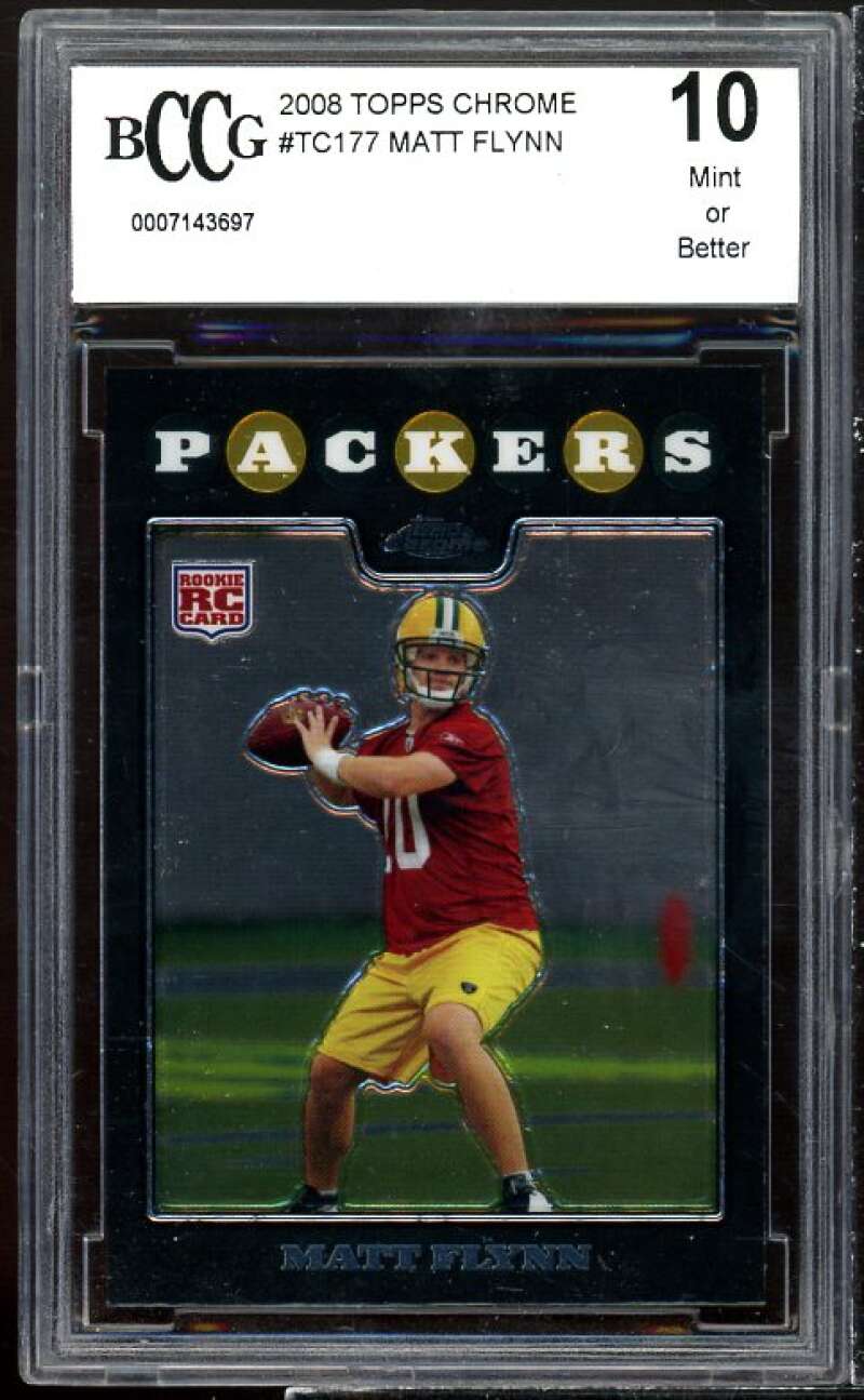 Matt Flynn Rookie Card 2008 Topps Chrome #TC177 BGS BCCG 10 Image 1