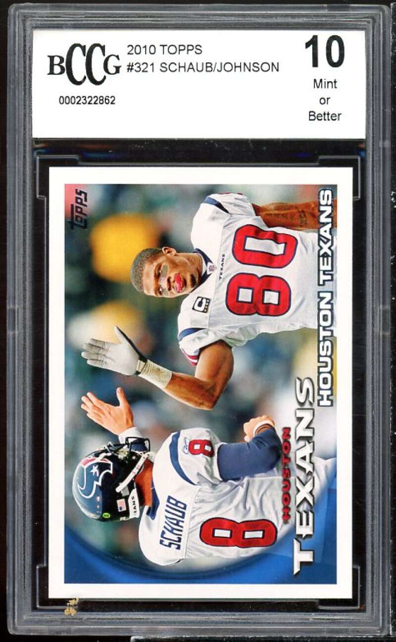 Andre Johnson / Matt Shaub Card 2010 Topps #321 BGS BCCG 10 Image 1