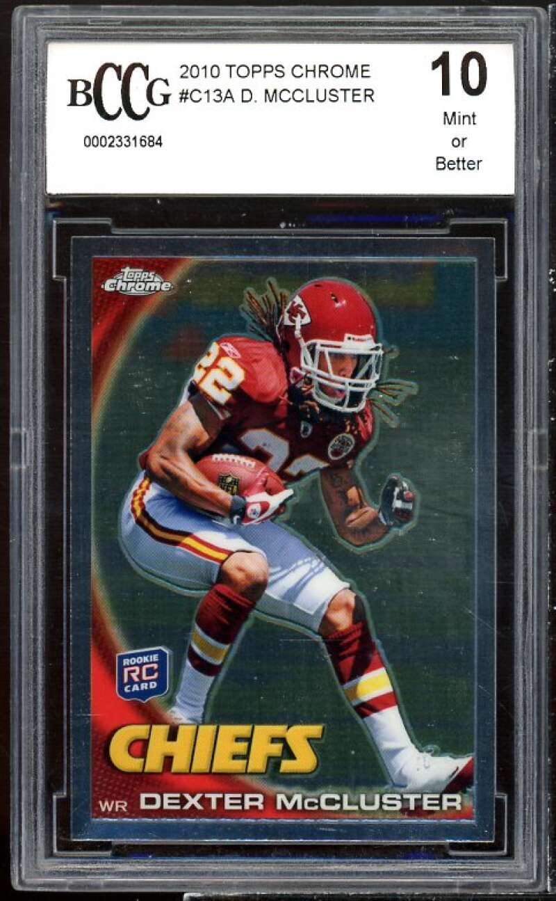 Dexter McCluster Rookie Card 2010 Topps Chrome #C13a BGS BCCG 10 Image 1