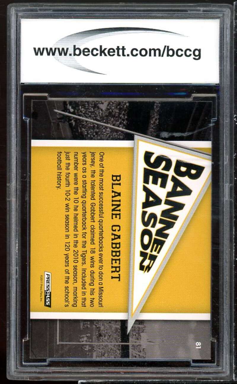 Blaine Gabbert Rookie Card 2011 Press Pass #81 BGS BCCG 10 Image 2