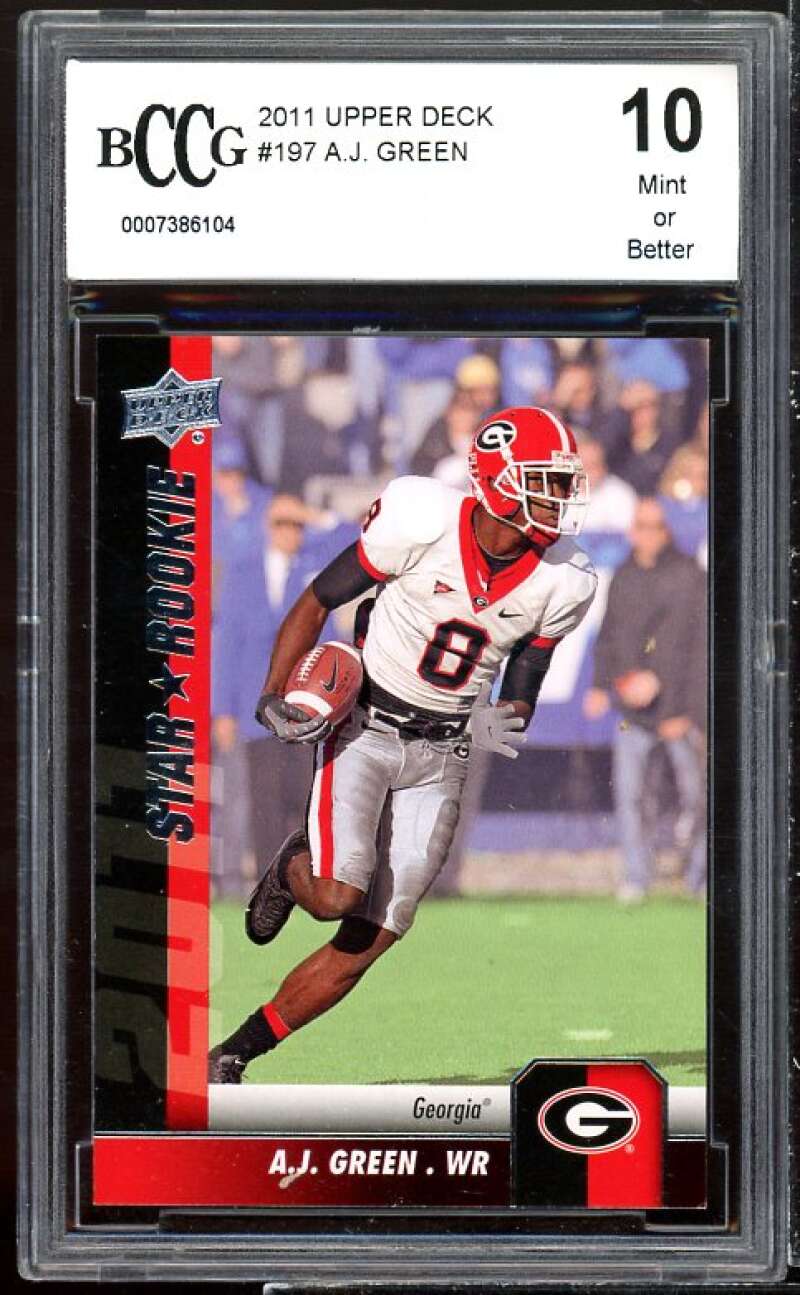 A.J. Green Rookie Card 2011 Upper Deck #197 BGS BCCG 10 Image 1