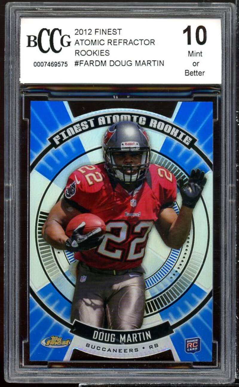 Doug Martin Rookie Card 2012 Finest Atomic Refractor Rookies #FARDM BGS BCCG 10 Image 1