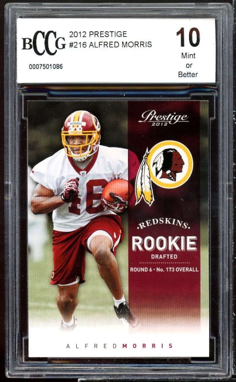 Alfred Morris Rookie Card 2012 Panini Prestige #216 BGS BCCG 10 Image 1