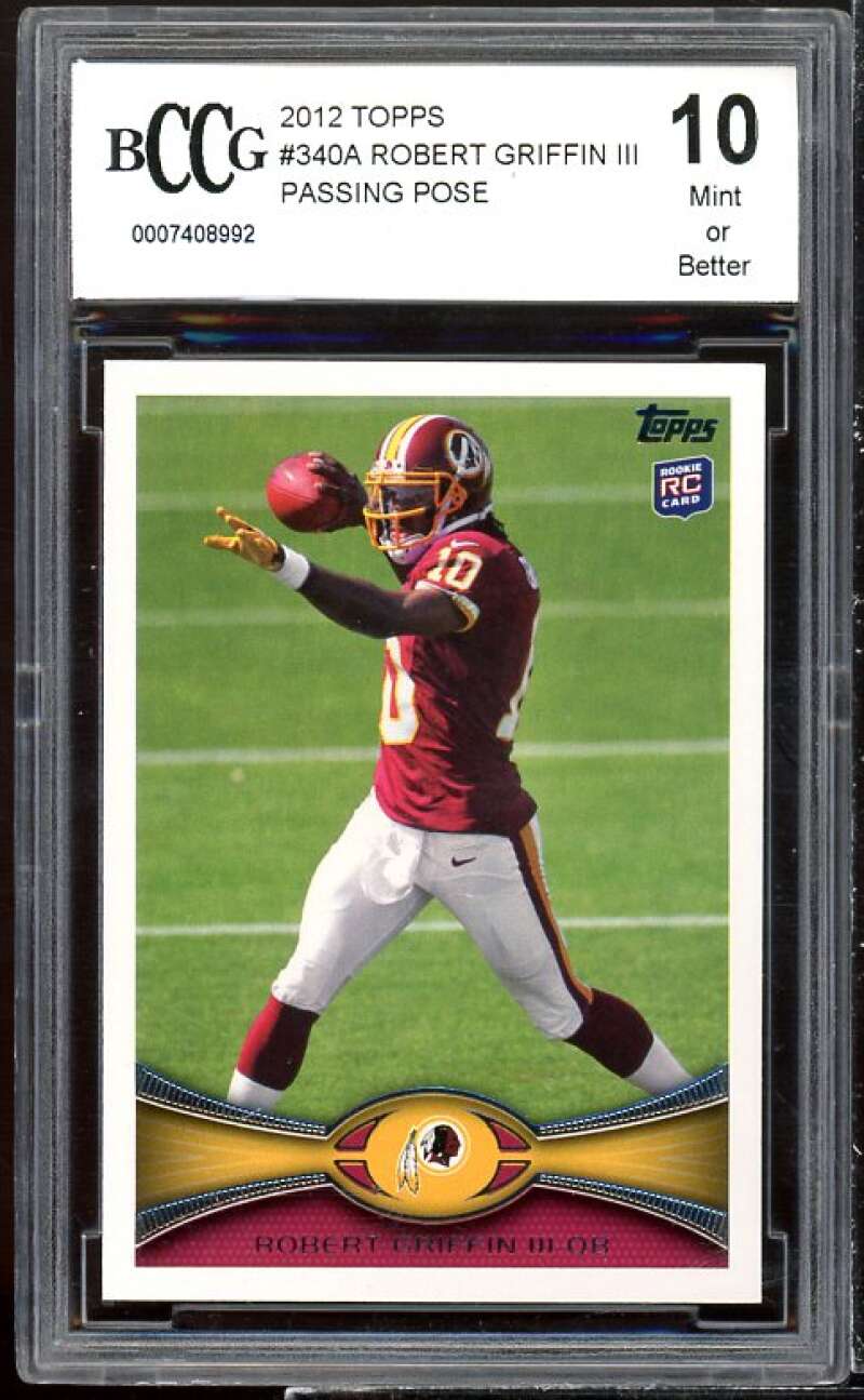 Robert Griffin III Rookie Card 2012 Topps #340a BGS BCCG 10 Image 1