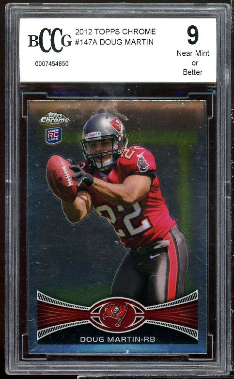 Doug Martin Rookie Card 2012 Topps Chrome #147a BGS BCCG 9 Image 1