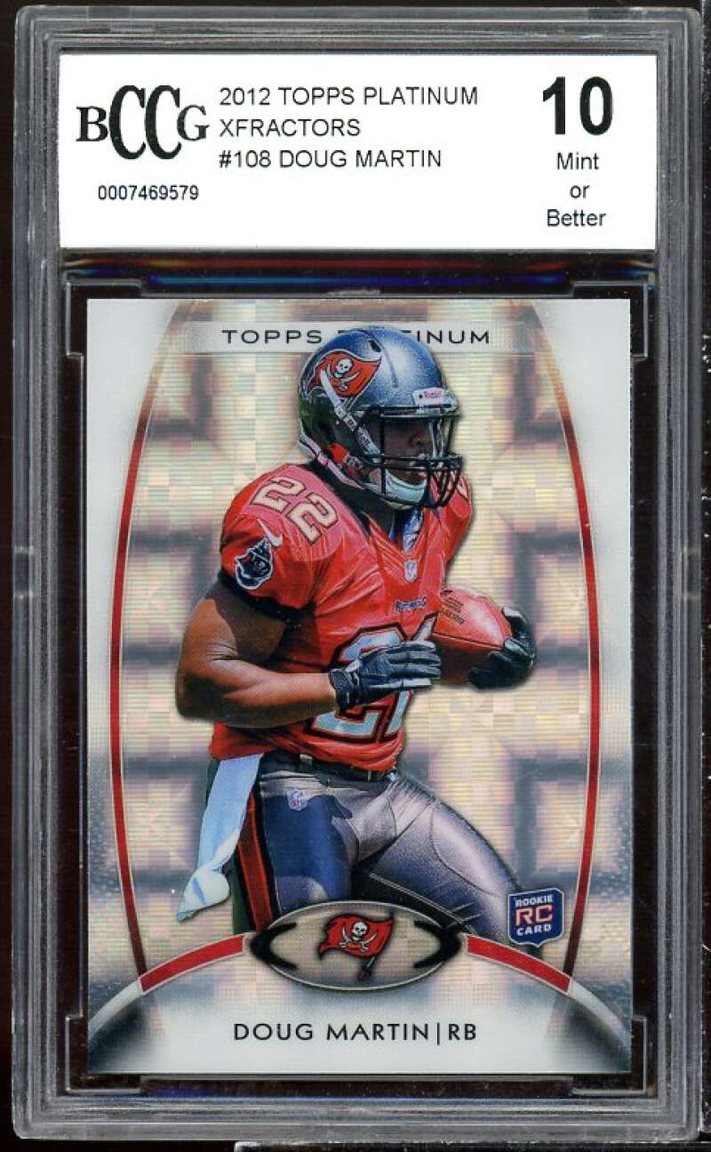 Doug Martin Rookie Card 2012 Topps Platinum Xfractors #108 BGS BCCG 10 Image 1