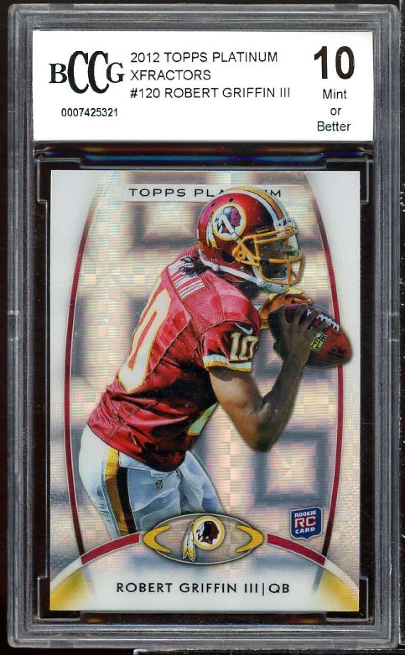 Robert Griffin III Rookie 2012 Topps Platinum Orange Refractors #140 BGS BCCG 10 Image 1