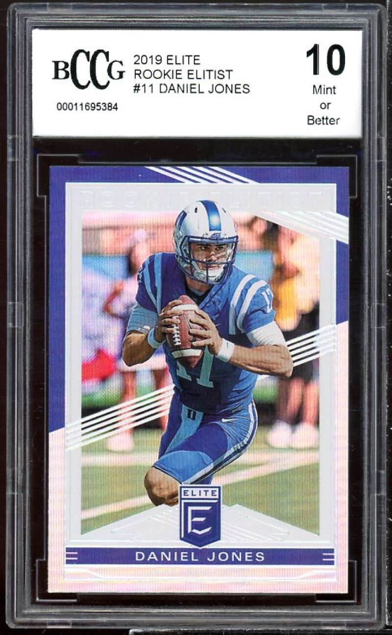 Daniel Jones Rookie Card 2019 Elite Rookie Elitist #11 BGS BCCG 10 Image 1