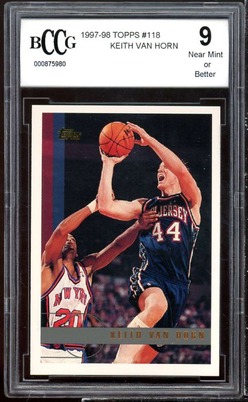 Keith Van Horn Rookie Card 1997-98 Topps #118 BGS BCCG 9 Image 1