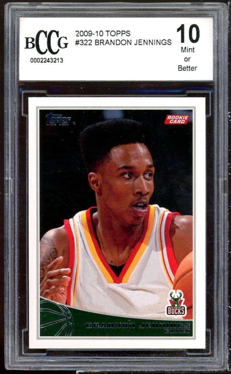 Brandon Jennings Rookie Card 2009-10 Topps #322 BGS BCCG 10 Image 1