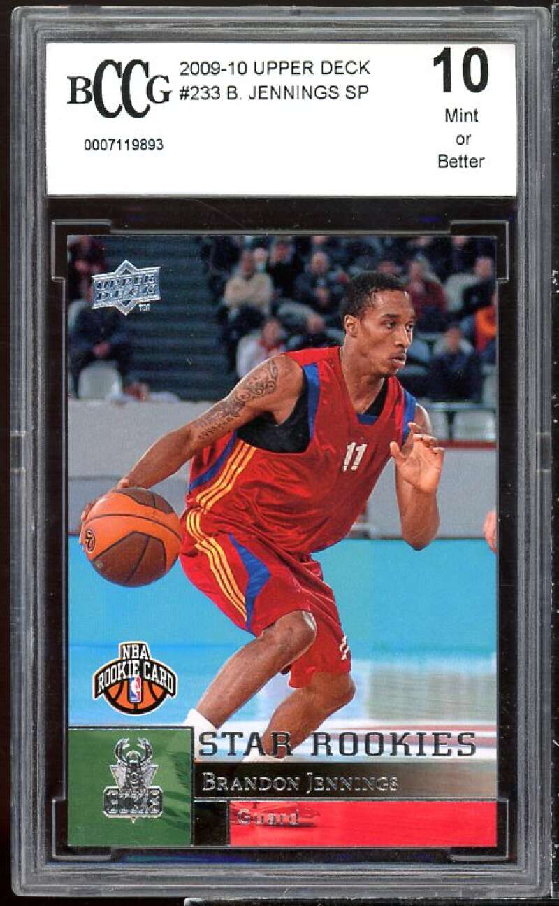 Brandon Jennings Rookie Card 2009-10 Upper Deck #233 BGS BCCG 10 Image 1