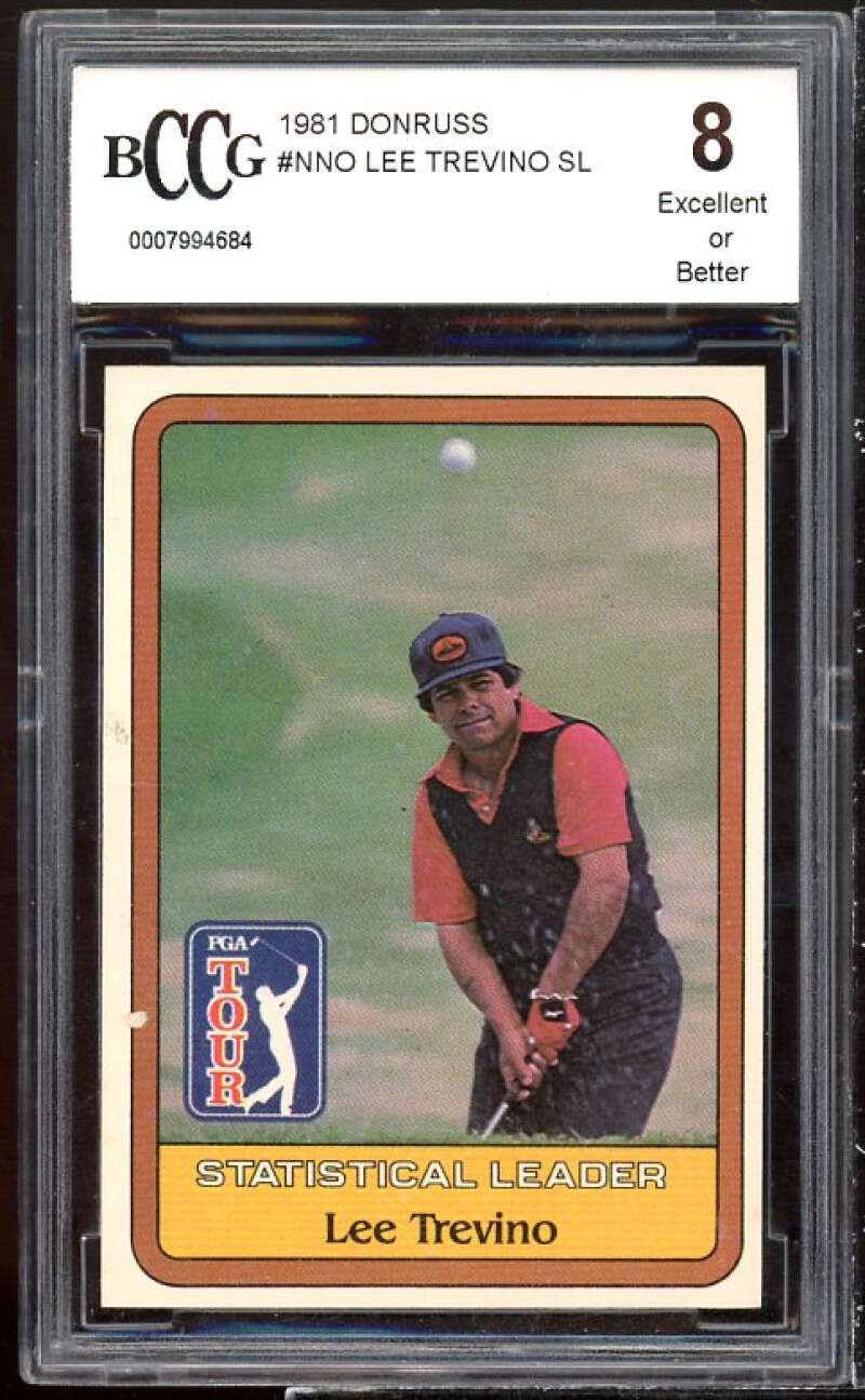 Lee Trevino Golf Rookie Card 1981 Donruss #nno BGS BCCG 8 Image 1