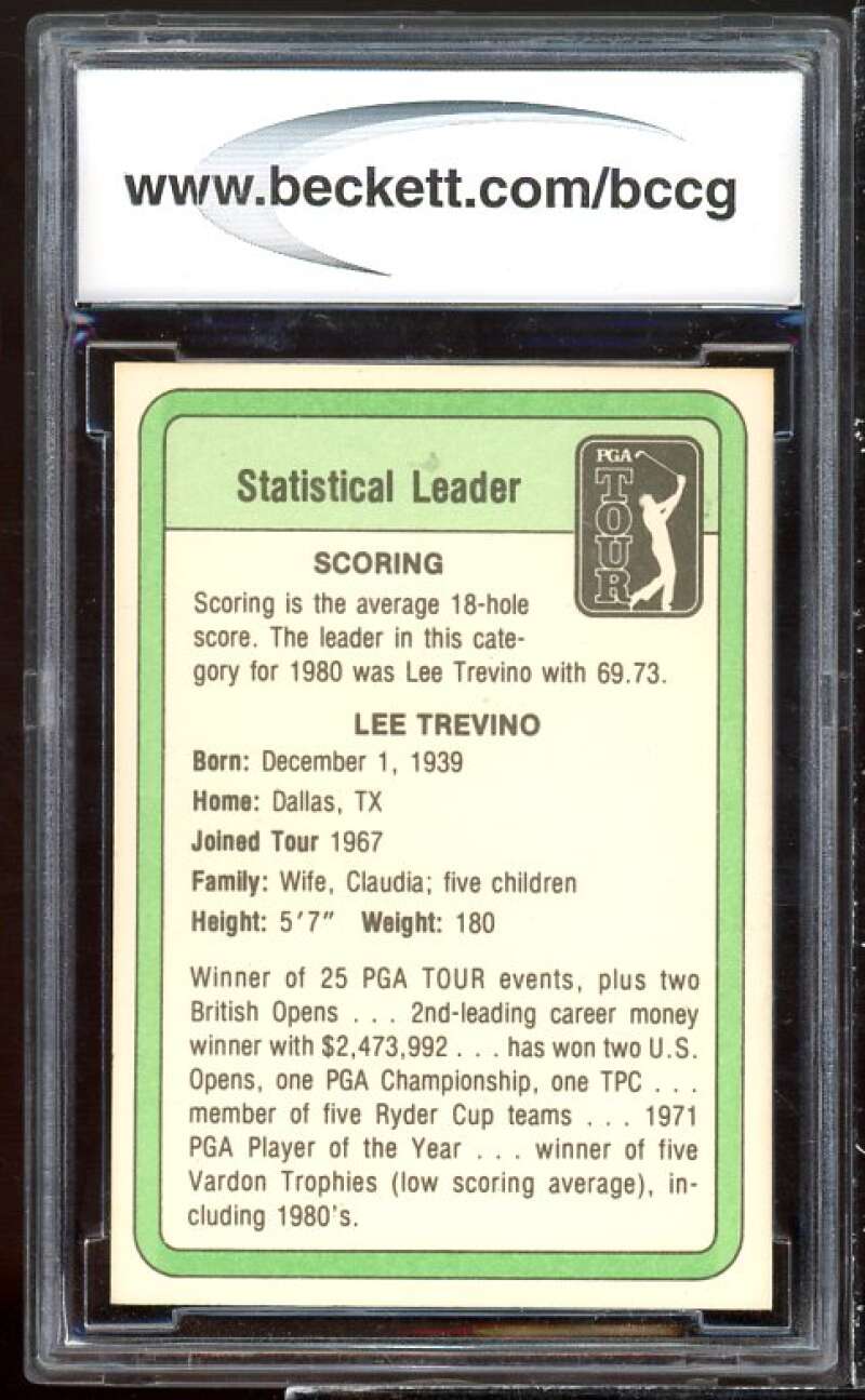 Lee Trevino Golf Rookie Card 1981 Donruss #nno BGS BCCG 8 Image 2