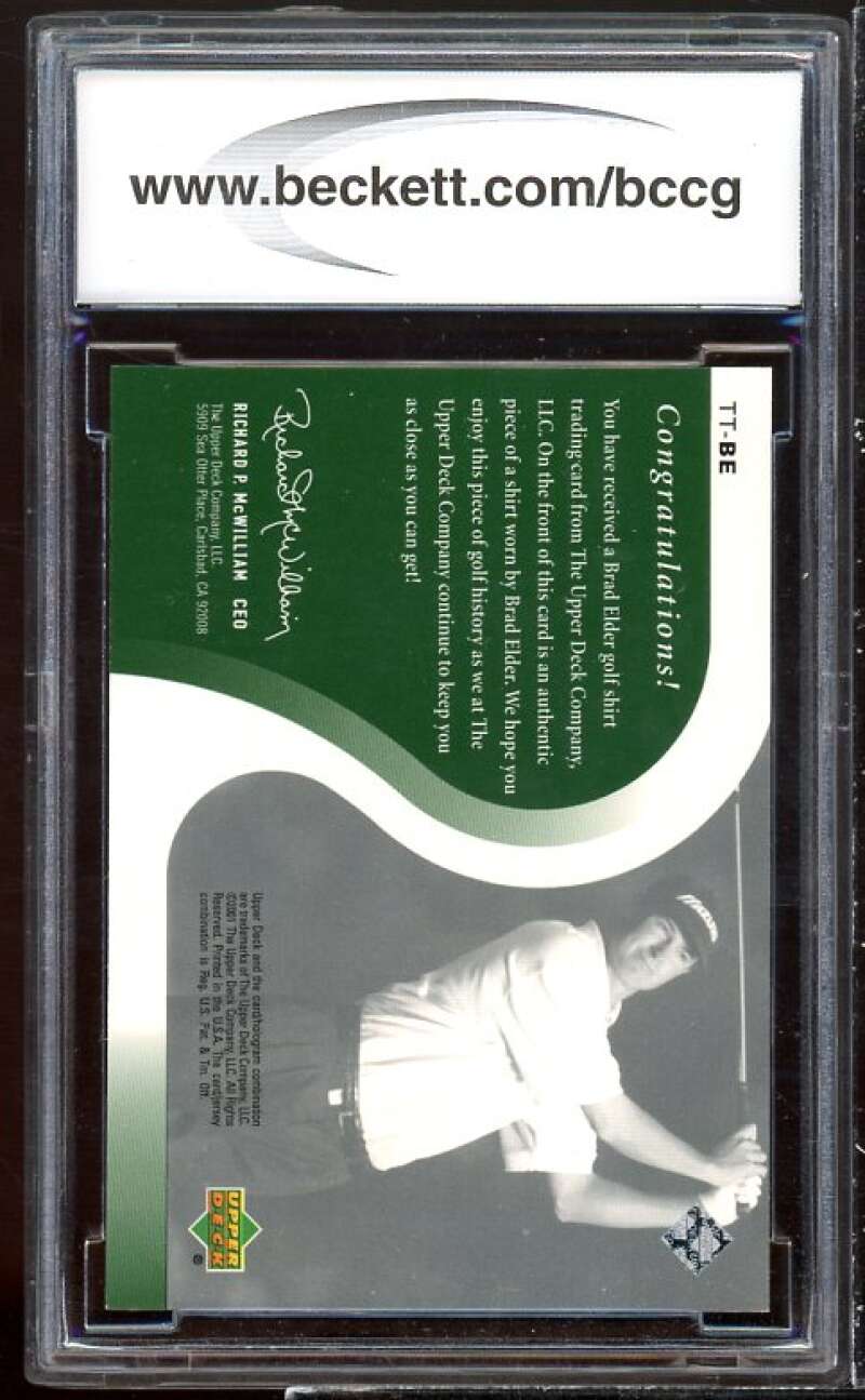 Brad Elder Golf Card 2001 Upper Deck Tour Threads #ttbe BGS BCCG 10 Image 2