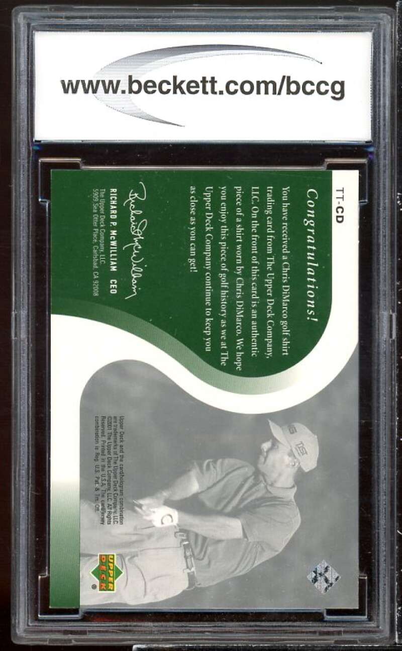 Chris Dimarco Golf Card 2001 Upper Deck Tour Threads #ttcd BGS BCCG 9 Image 2