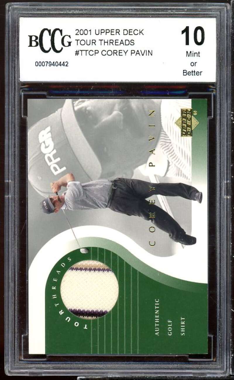 Corey Pavin Golf Card 2001 Upper Deck Tour Threads #ttcp BGS BCCG 10 Image 1