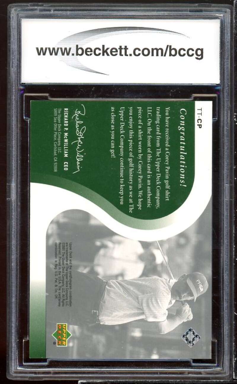 Corey Pavin Golf Card 2001 Upper Deck Tour Threads #ttcp BGS BCCG 10 Image 2