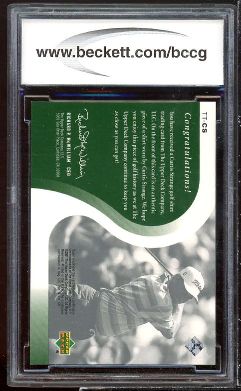 Curtis Strange Golf Card 2001 Upper Deck Tour Threads #ttcs BGS BCCG 10 Image 2