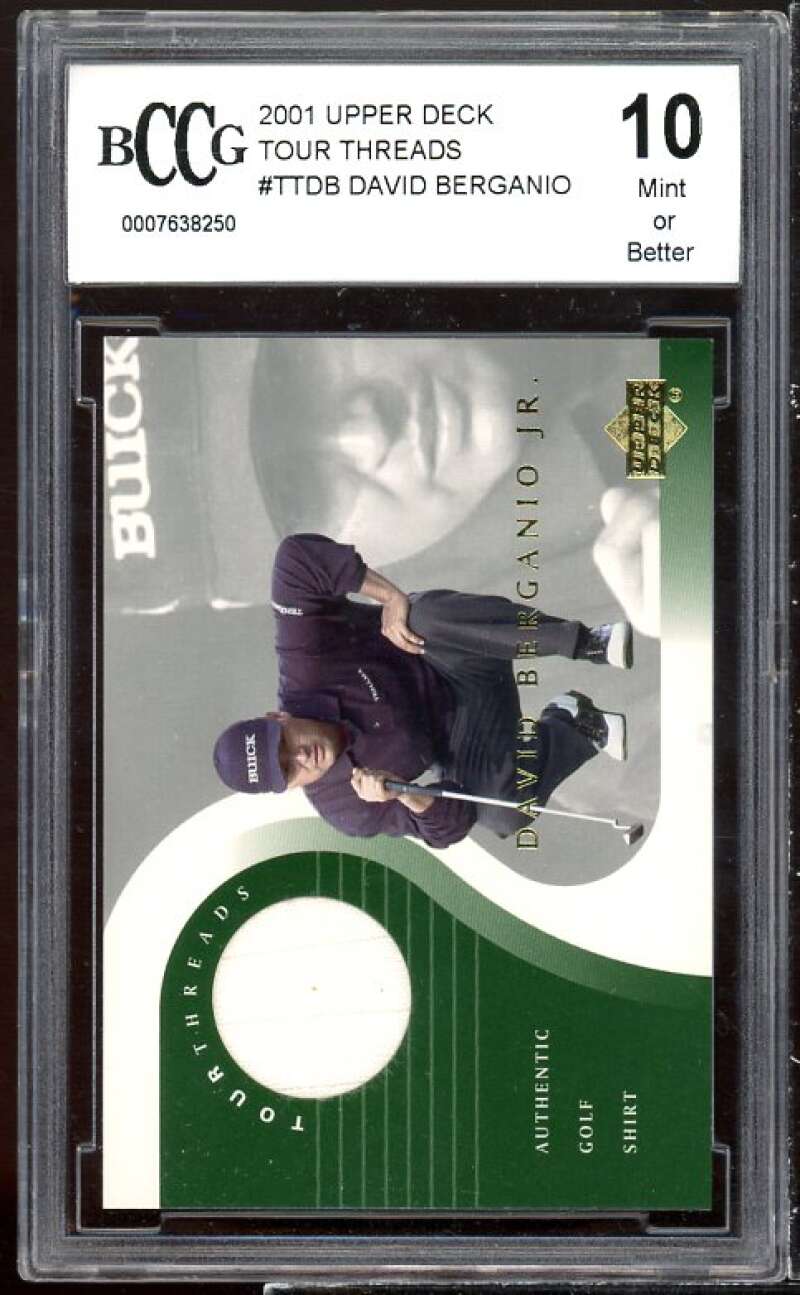 David Bergano Golf Card 2001 Upper Deck Tour Threads #ttdb BGS BCCG 10 Image 1