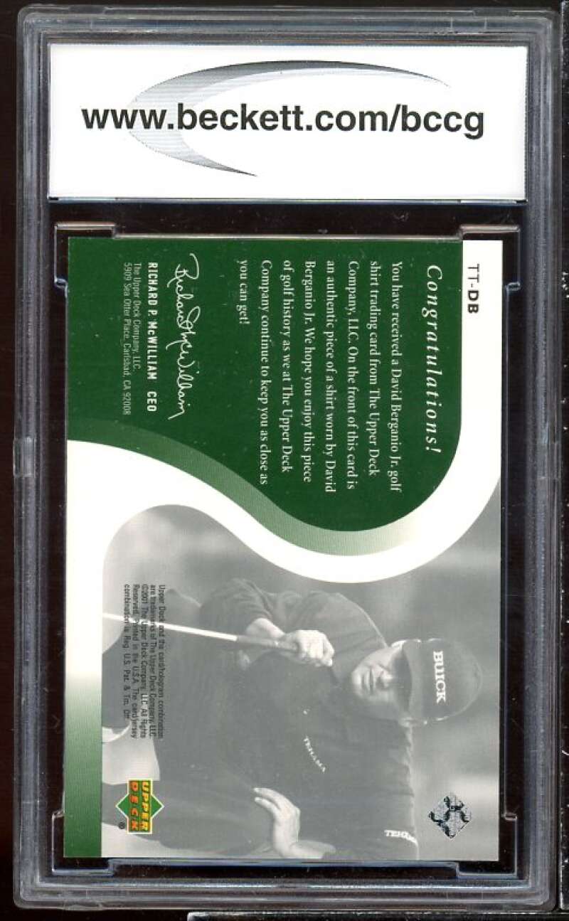 David Bergano Golf Card 2001 Upper Deck Tour Threads #ttdb BGS BCCG 10 Image 2