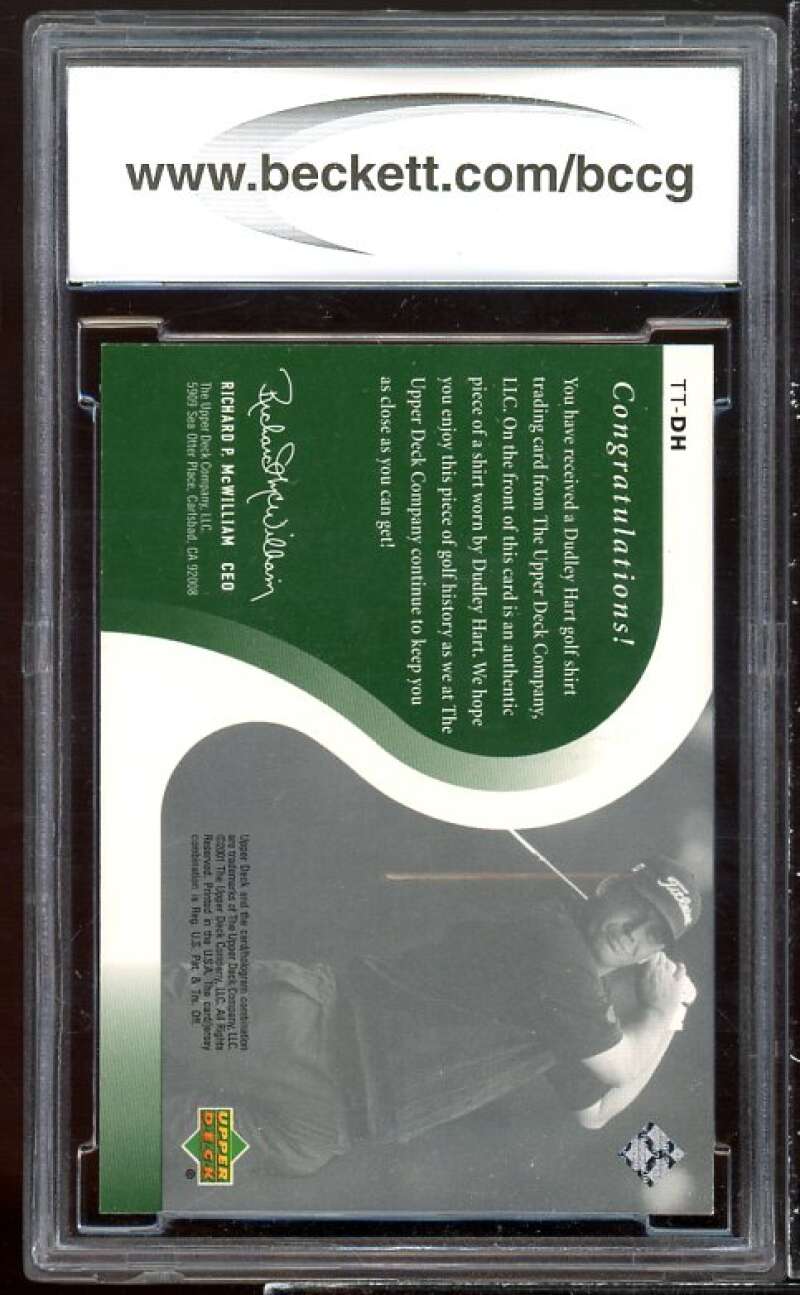 Dudley Hart Golf Card 2001 Upper Deck Tour Threads #ttdh BGS BCCG 10 Image 2