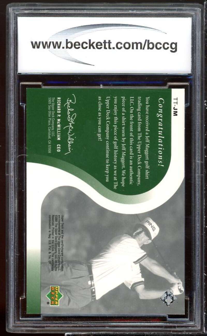 Jeff Maggert Golf Card 2001 Upper Deck Tour Threads #ttjm BGS BCCG 10 Image 2