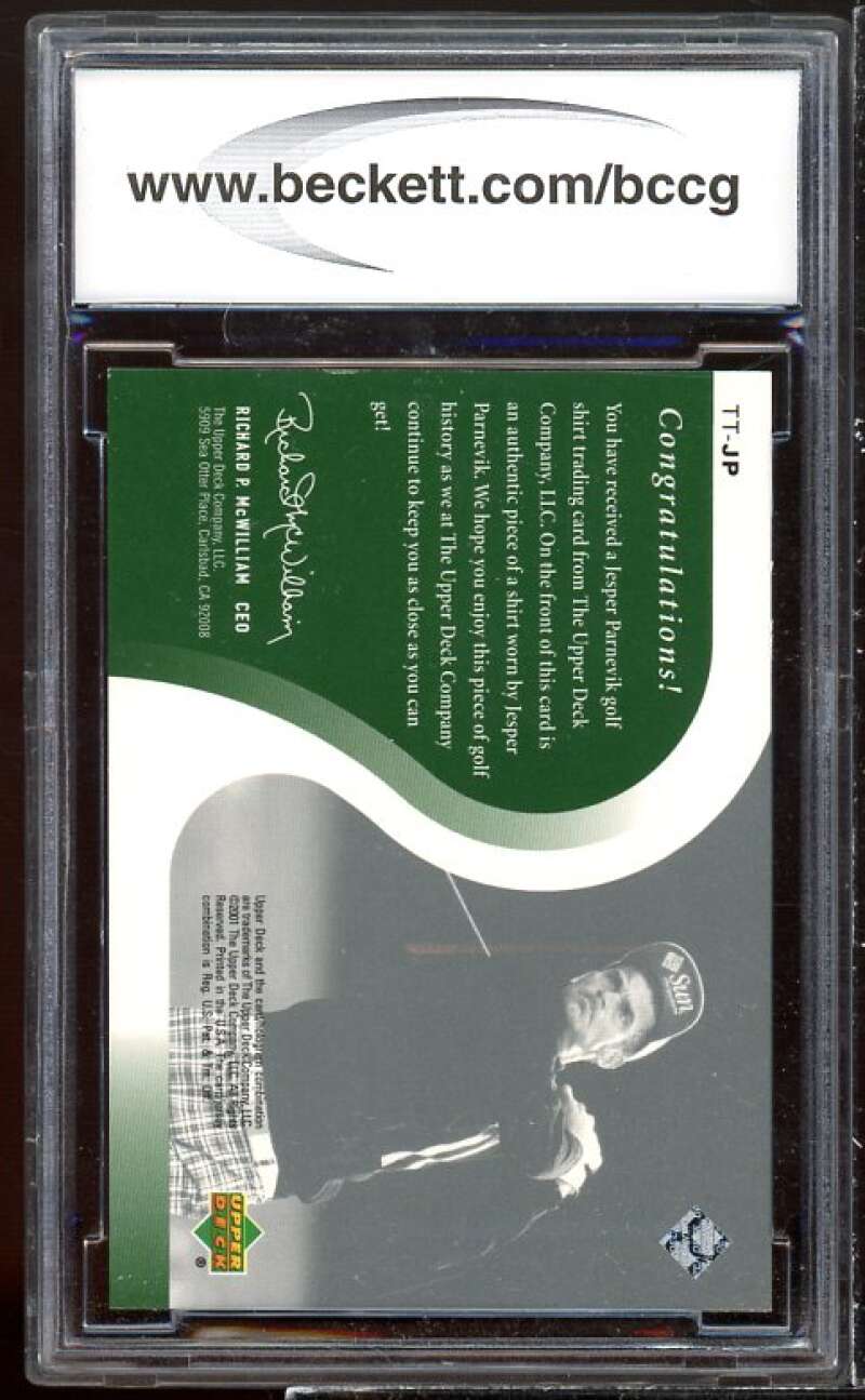 Jesper Parnevik Golf Card 2001 Upper Deck Tour Threads #ttjp BGS BCCG 10 Image 2