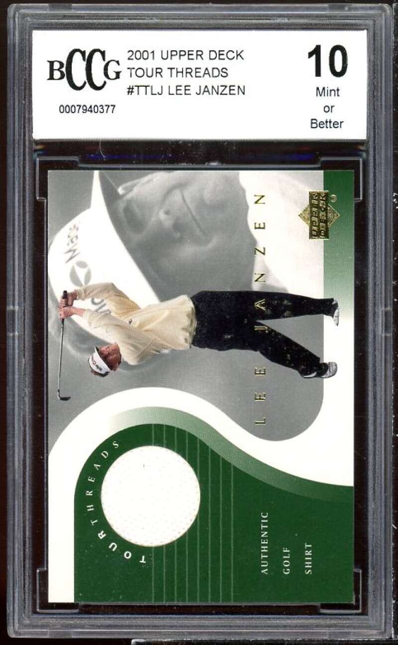 Lee Janzen Golf Card 2001 Upper Deck Tour Threads #ttlj BGS BCCG 10 Image 1