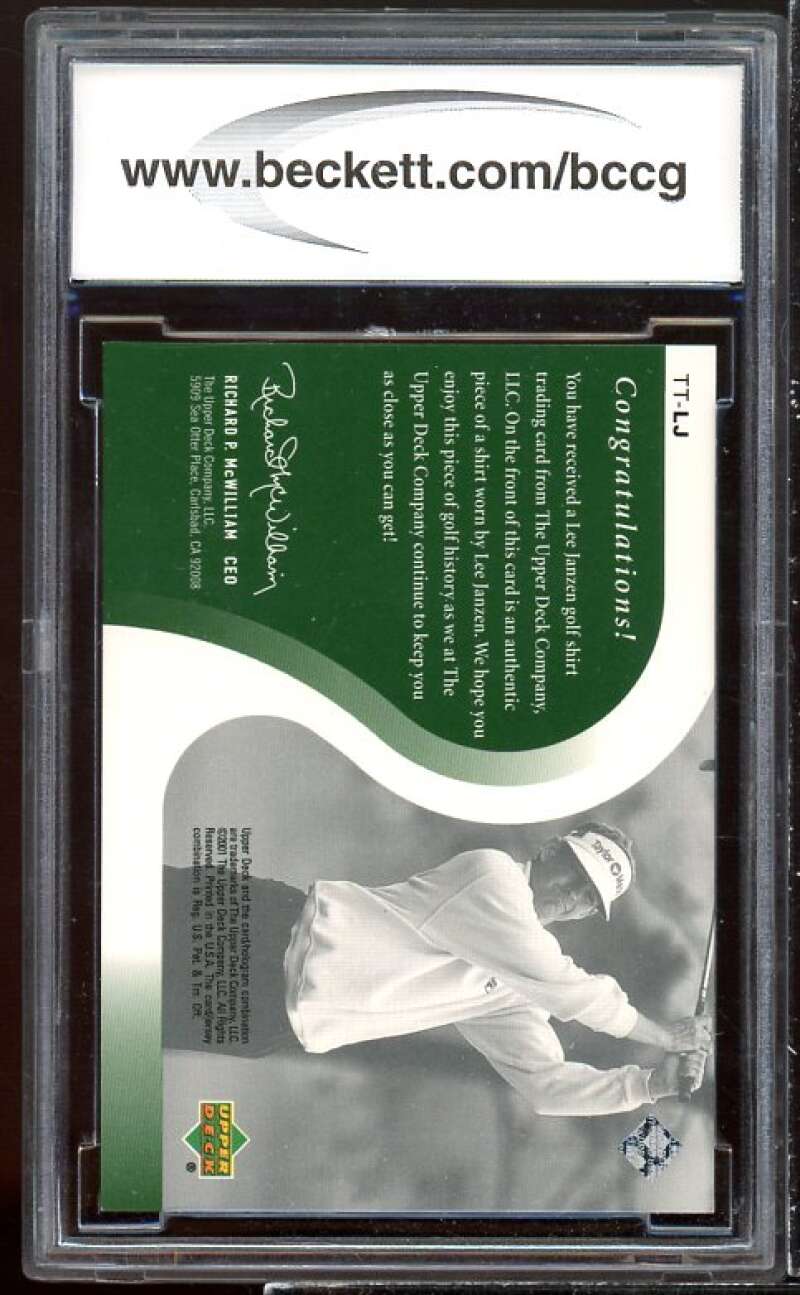 Lee Janzen Golf Card 2001 Upper Deck Tour Threads #ttlj BGS BCCG 10 Image 2