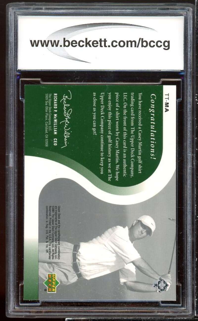 Casey Martin Golf Card 2001 Upper Deck Tour Threads #ttma BGS BCCG 10 Image 2