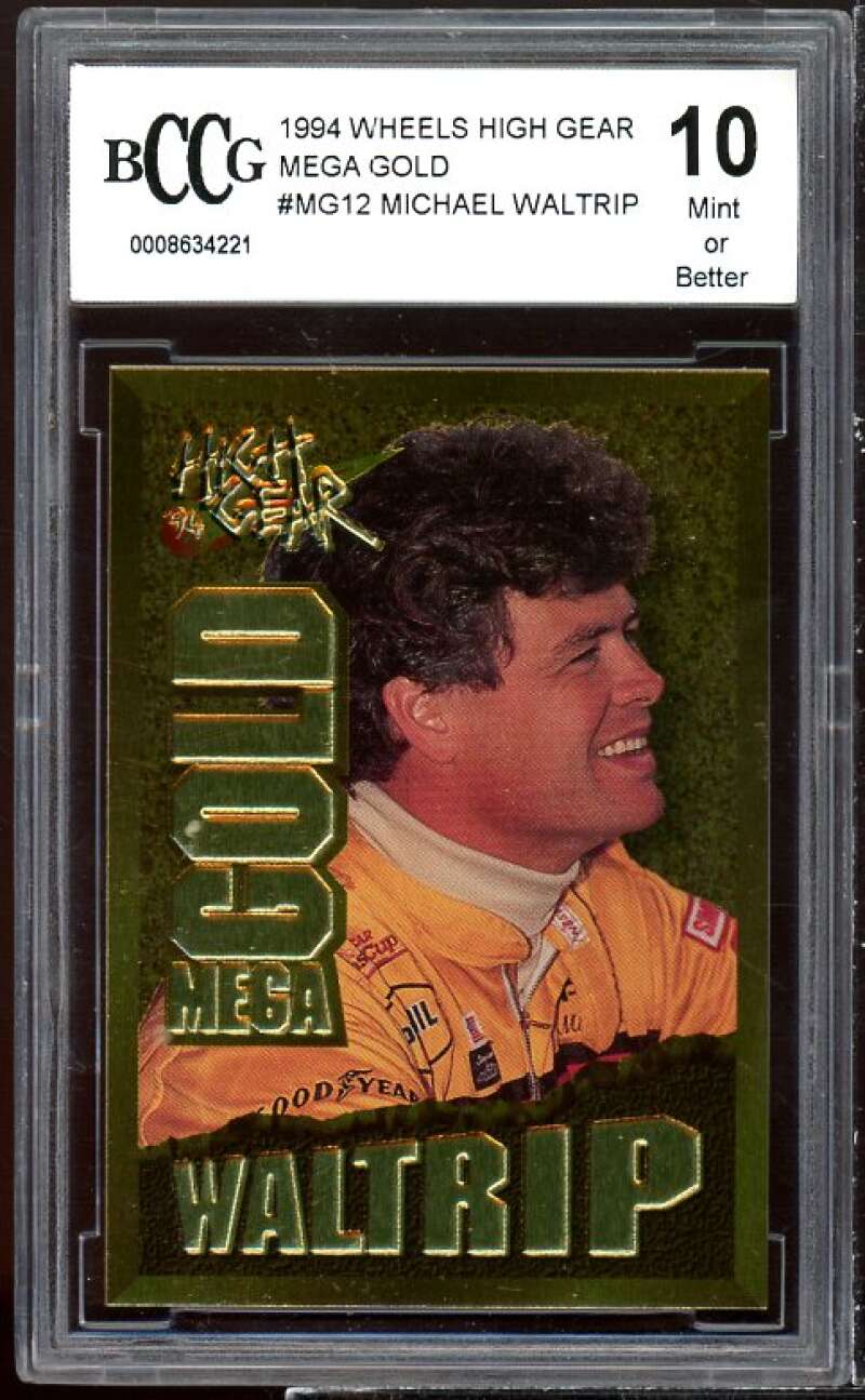 Michael Waltrip Card 1994 Wheels High Gear Mega Gold #mg12 BGS BCCG 10 Image 1