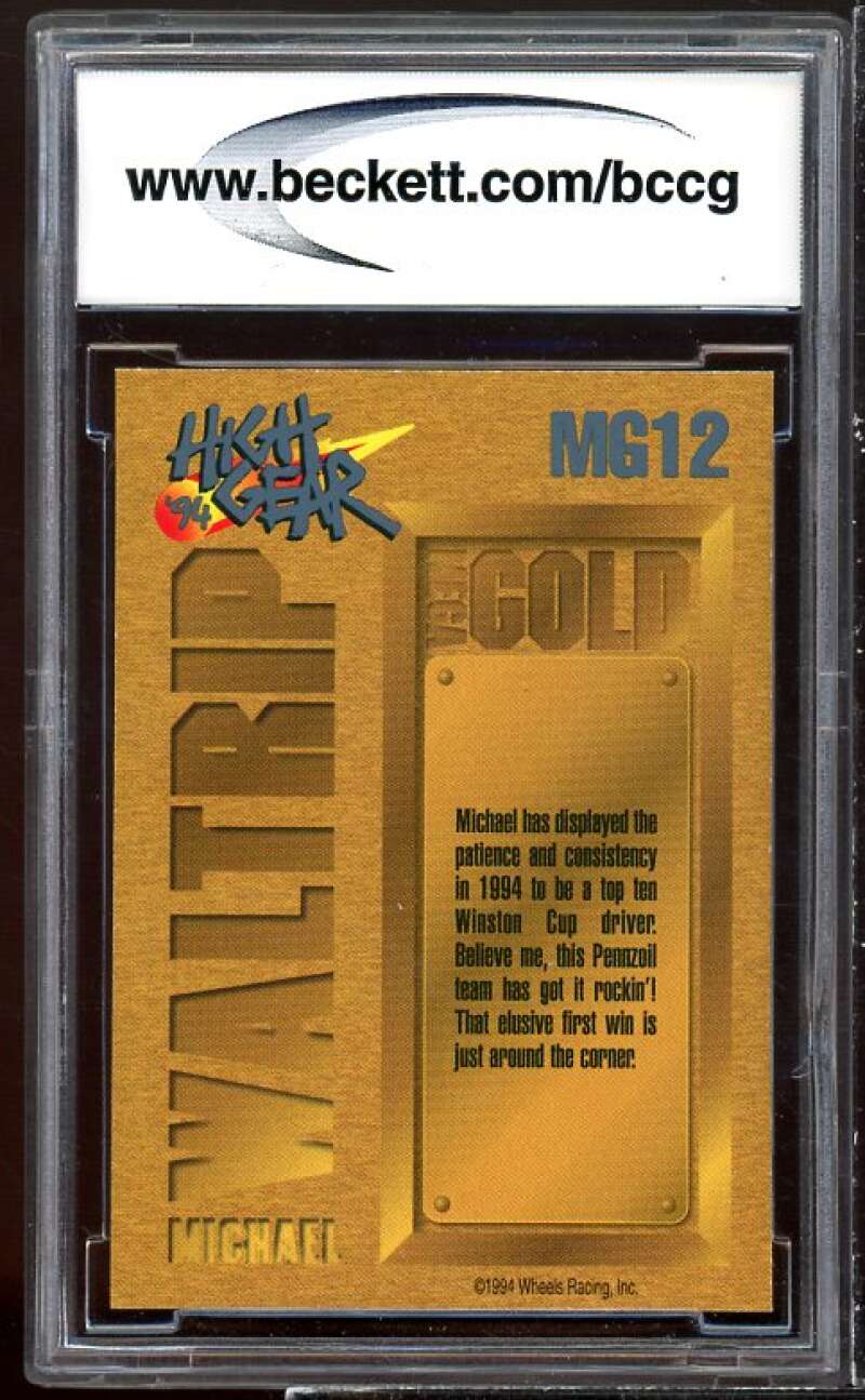 Michael Waltrip Card 1994 Wheels High Gear Mega Gold #mg12 BGS BCCG 10 Image 2