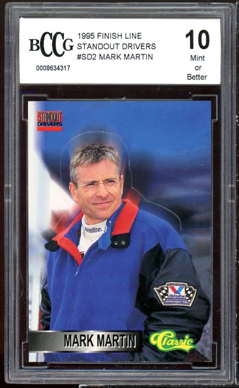 Mark Martin Card 1995 Finish Line Standout Drivers #sd2 BGS BCCG 10 Image 1