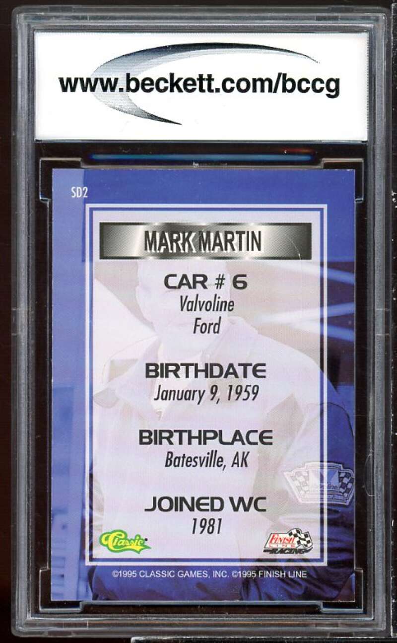 Mark Martin Card 1995 Finish Line Standout Drivers #sd2 BGS BCCG 10 Image 2