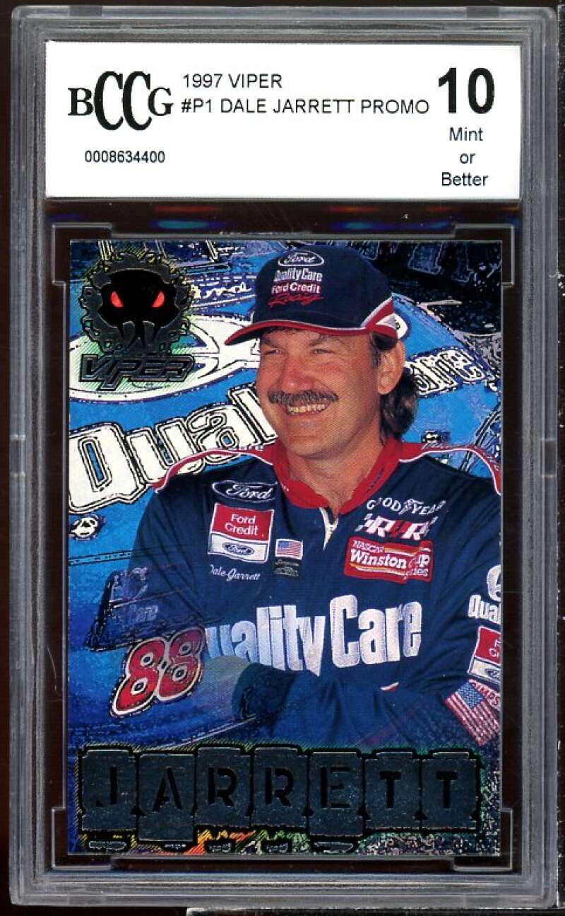 Dale Jarrett Promo Card 1997 Viper #p1 BGS BCCG 10 Image 1