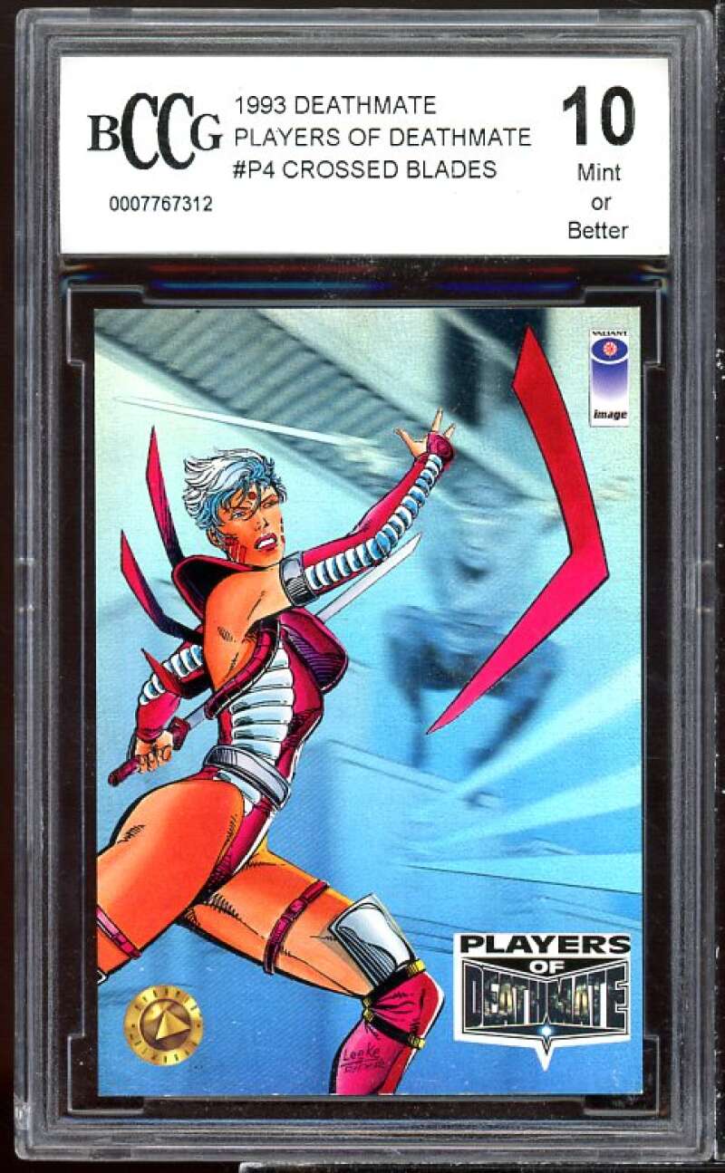 Crossed Blades Card 1993 Deathmate Players Of Deathmate #p4 BGS BCCG 10 Image 1