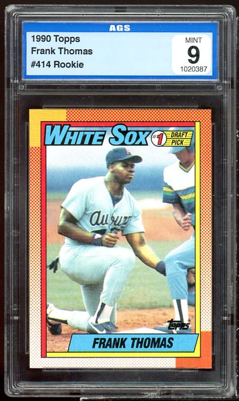 Frank Thomas Rookie Card 1990 Topps #414 AGS 9 MINT Image 1