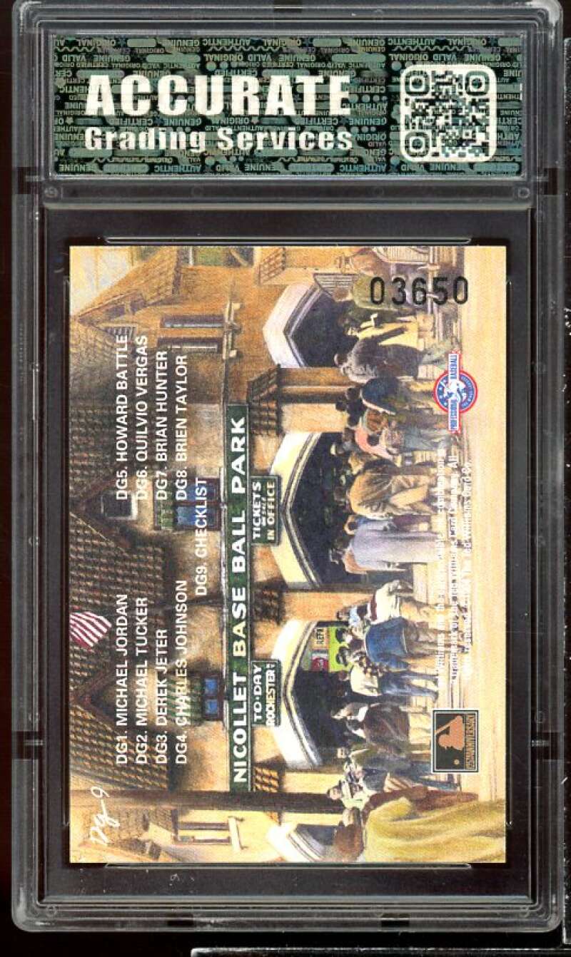 Derek Jeter /Michael Jordan Baseball Rookie 1994 Ted Williams #dg9 AGS 10 GEM MT Image 2