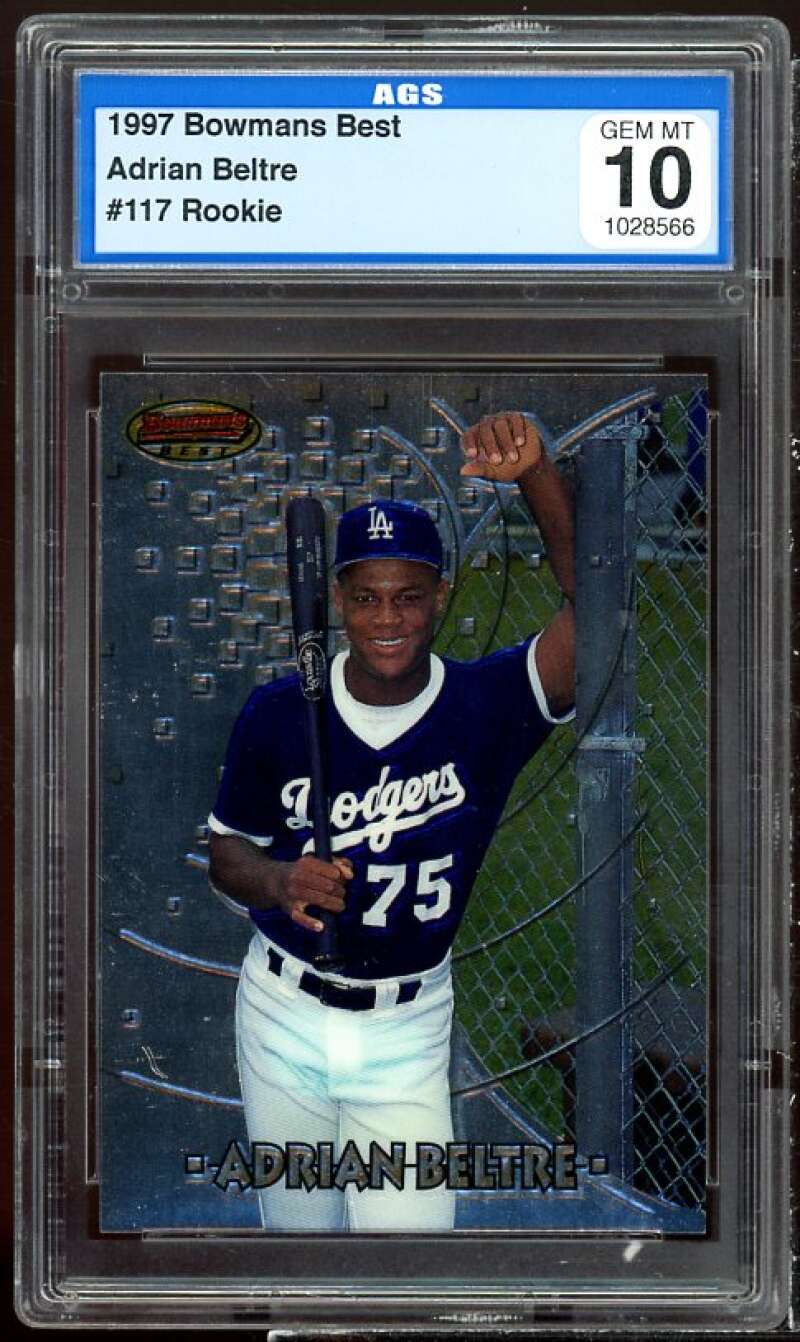 Adrian Beltre Rookie Card 1997 Bowman's Best #117 AGS 10 GEM MT Image 1