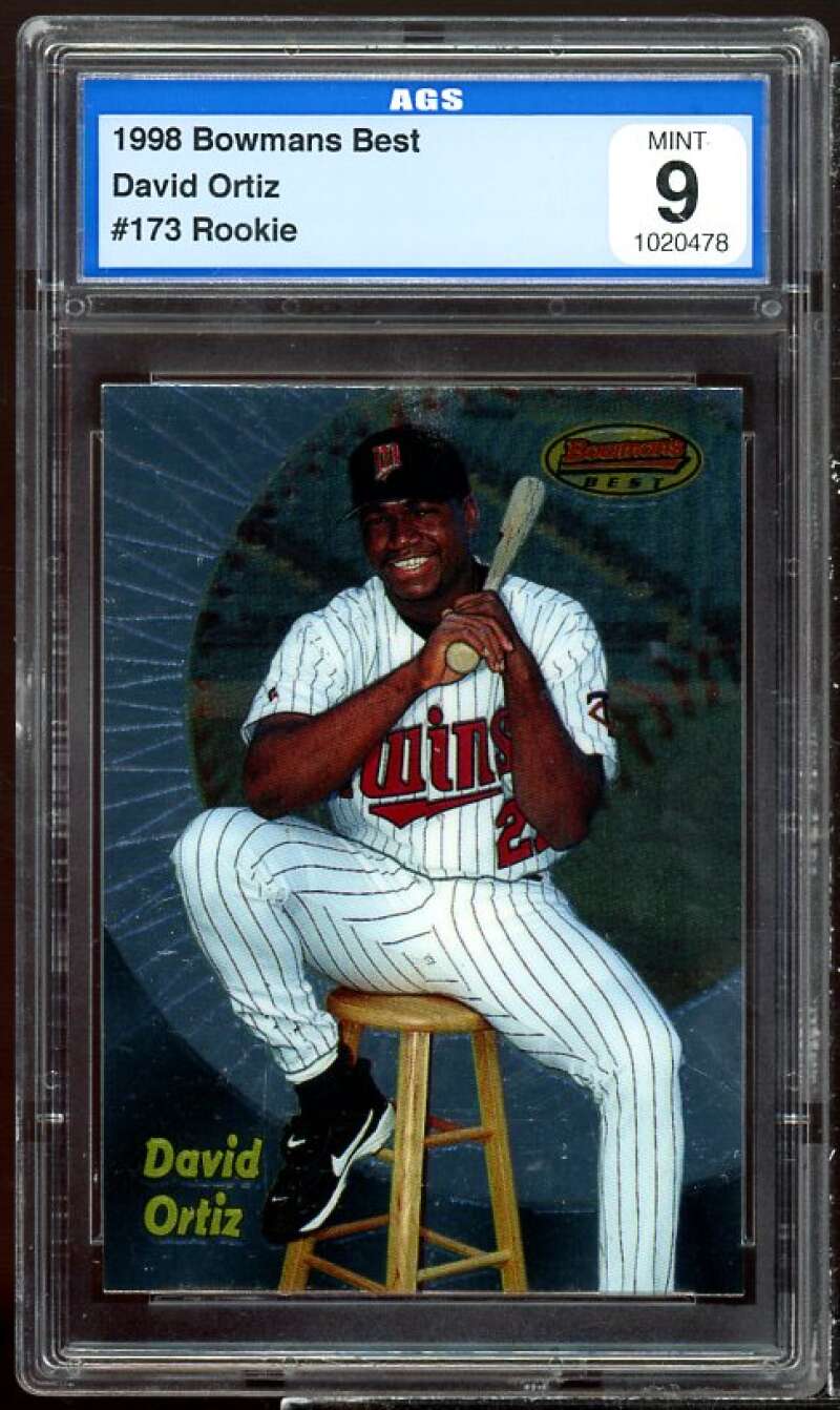 David Ortiz Rookie Card 1998 Bowman's Best #173 AGS 9 MINT Image 1