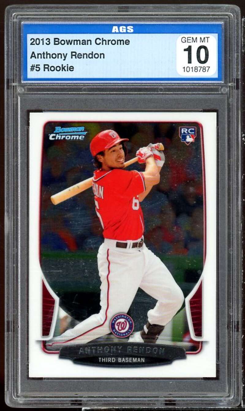 Anthony Rendon Rookie Card 2013 Bowman Chrome #5 AGS 10 GEM MT Image 1