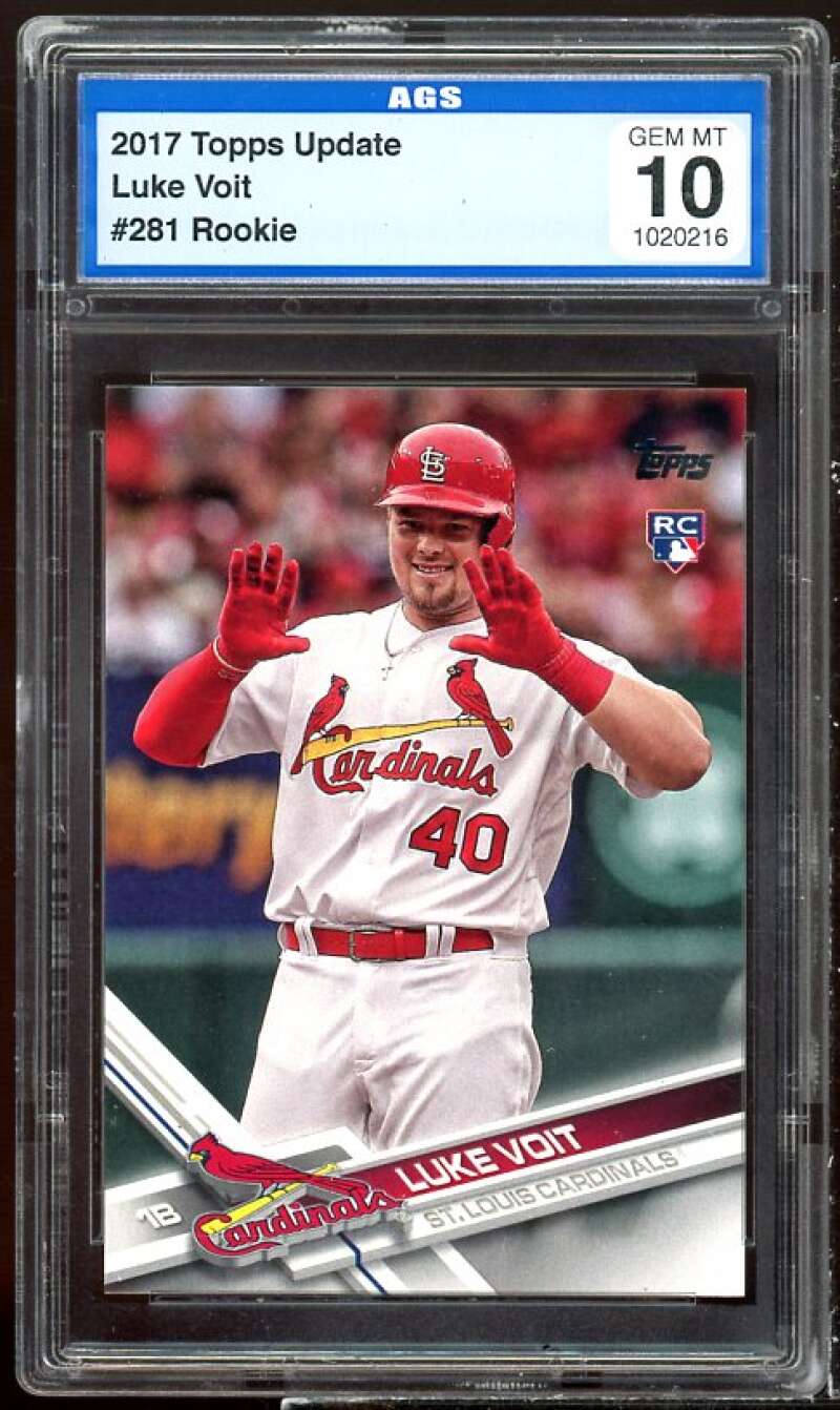 Luke Voit Rookie Card 2017 Topps Update #281 AGS 10 GEM MT Image 1