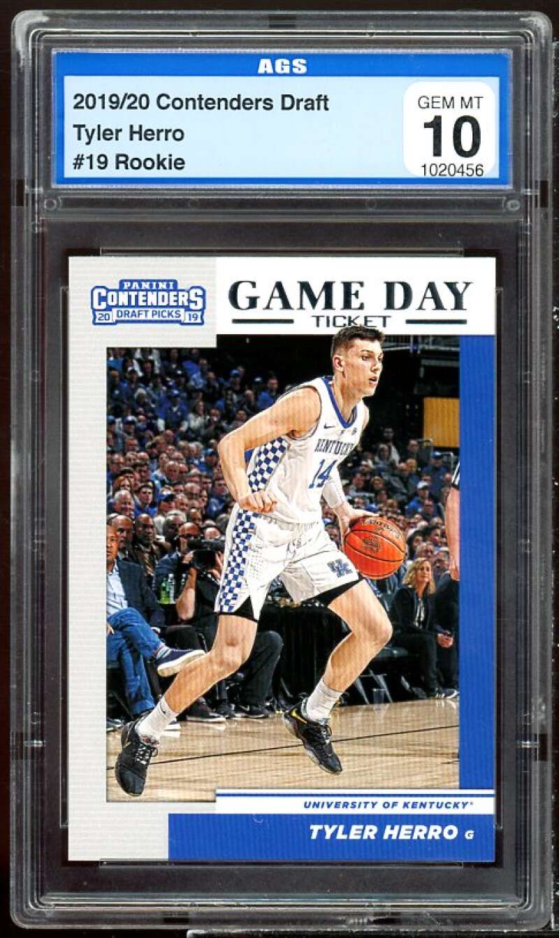 Tyler Herro Rookie Card 2019-20 Contenders Draft #19 AGS 10 GEM MT Image 1